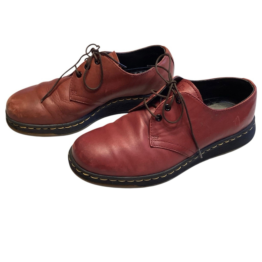 Doc Marten Shoes Women Sz 6 Red Cavendish Oxfords Air Wave Leather - Picture 3 of 10